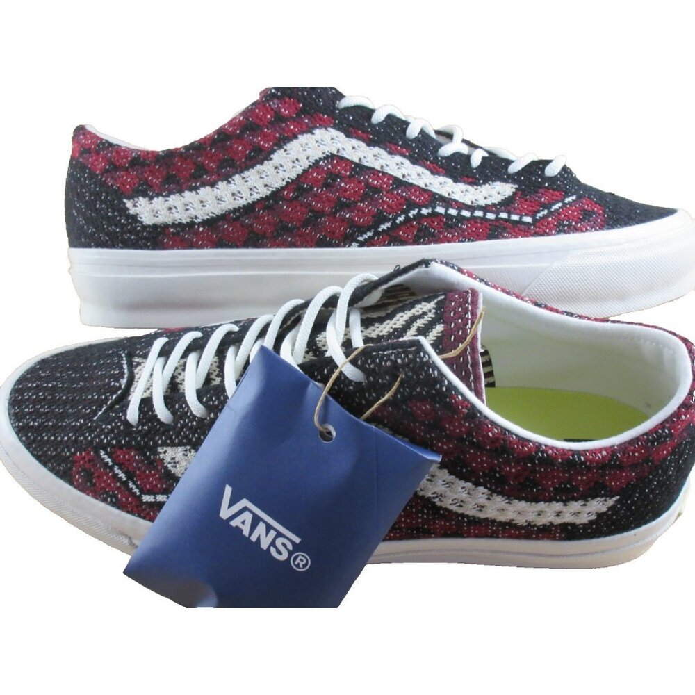 Vans Men's Lx Old Skool 36 Premium Skate shoes Geo Check Bordeaux Sizes NEW - Picture 7 of 7